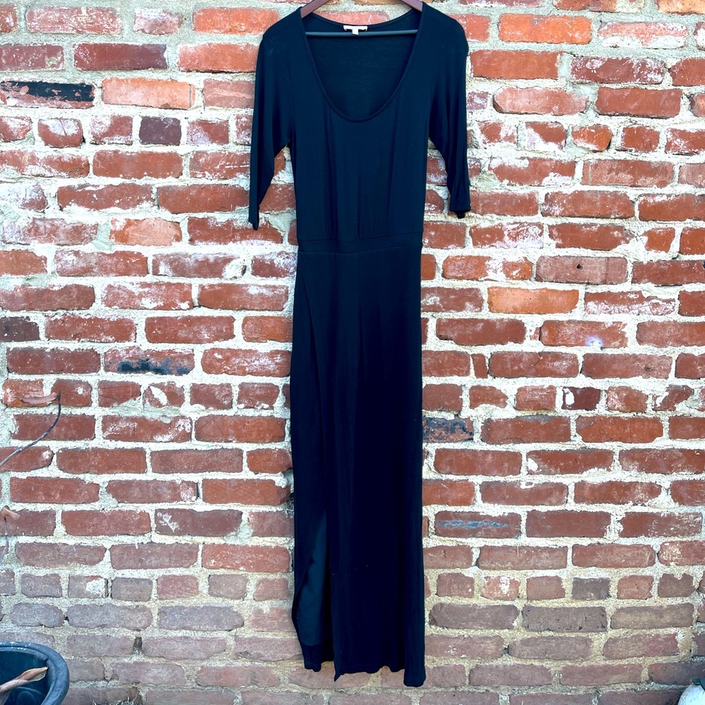 Antropologie: Bordeaux Quarter Sleeve Maxi with Side Slit-LIKE NEW